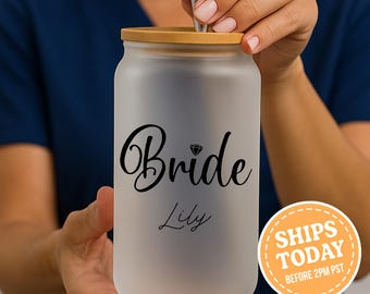 Bride Personalized Wedding Cup, Wedding Day Bride Cup, Bridal Shower Cup, Bride To Be, Custom Bride Cup, Engagement Party, Bride Celebration