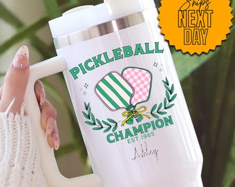 Personalized Pickleball Tumbler, Pickleball Player Cup, Pickleball Lover Gift, Court Queen Tumbler, Pickleball Enthusiast Cup