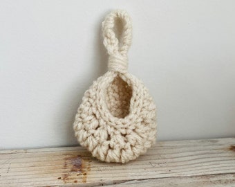 Tiny Crochet Hanging Basket for air plants or tiny keepsakes FREE SHIPPING