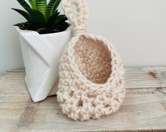 Mini Crochet Hanging Basket for air plants or tiny keepsakes FREE SHIPPING