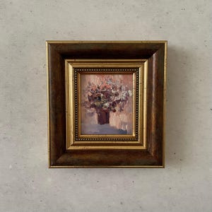 Pintura al óleo original, Pintura al óleo original pequeña, Pintura al óleo original vintage, Pintura al óleo en miniatura, Pintura al óleo impresionista