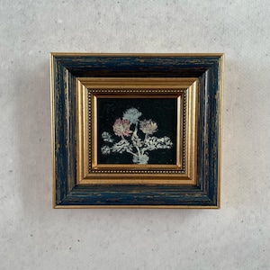 Miniature Floral Oil Painting: Impressionist Still Life, Framed