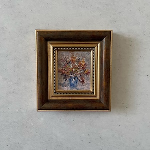 Pintura al óleo original, Pintura al óleo original pequeña, Pintura al óleo de bodegón, Pintura al óleo en miniatura, Pintura al óleo impresionista