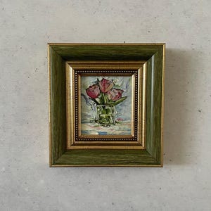 Pintura al óleo impresionista, Pintura al óleo miniatura, Pintura al óleo original, Pintura de arte original, Pintura al óleo original pequeña