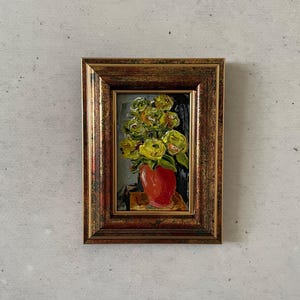 Pintura al óleo impresionista, Pintura al óleo en miniatura, Pintura al óleo original, Pintura al óleo de bodegón, Pintura al óleo original