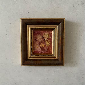 Pintura al óleo original, Pintura al óleo original pequeña, Pintura al óleo de bodegón, Pintura al óleo en miniatura, Pintura al óleo impresionista