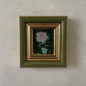 Miniatura de pintura al óleo, Pintura al óleo original, Pintura al óleo de bodegón, Pintura al óleo original pequeña, Pintura al óleo impresionista