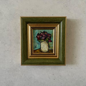 Impressionist painting, Original art painting, Mini vintage painting, Vintage painting original, Oil painting miniature