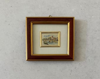 Antique oil painting original, Original oil painting, Small antique painting, Original vintage oil painting, Miniature oil painting