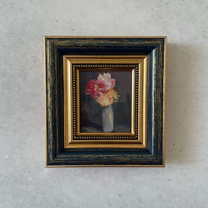 Mini flower painting, Impressionist oil painting, Oil painting miniature, Oil painting original, Oil painting original small