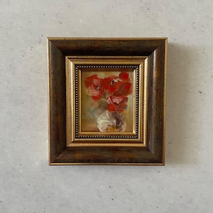 Miniatura de pintura al óleo, Pintura al óleo original, Pintura al óleo de bodegón, Pintura al óleo original pequeña, Pintura al óleo impresionista
