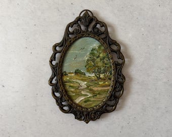 Pintura al óleo impresionista, Pintura al óleo original, Pintura al óleo miniatura, Pintura al óleo original, Pintura al óleo original pequeña