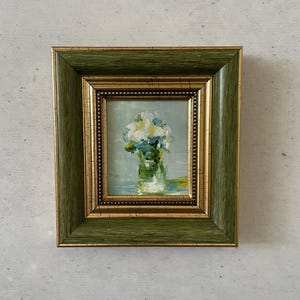 Oil painting miniature, Oil painting original, Still life oil painting, Oil painting original small, Impressionist oil painting