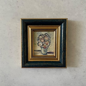 Mini pintura de flores, Pintura al óleo impresionista, Pintura al óleo en miniatura, Pintura al óleo original, Pintura al óleo original pequeña