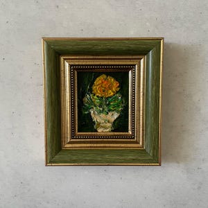 Miniatura de pintura al óleo, Pintura al óleo original, Pintura al óleo de bodegón, Pintura al óleo original pequeña, Pintura al óleo impresionista