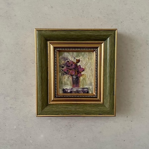 Oil painting miniature, Oil painting original, Still life oil painting, Oil painting original small, Impressionist oil painting