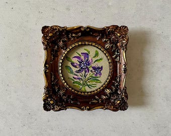 Impressionist painting, Oil painting miniature, Oil painting original, Oil painting original vintage, Vintage oil painting original