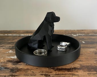 Labrador Ring Dish -  3D Printed Jewelry Holder for Dog lovers, Rustic Boho Home Decor