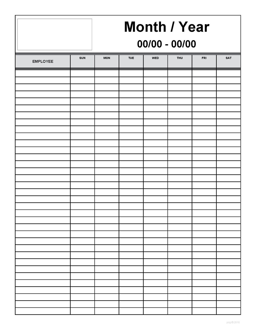 1 Week Roster Template Employee 1 Week Schedule - Fillable PDF - Etsy