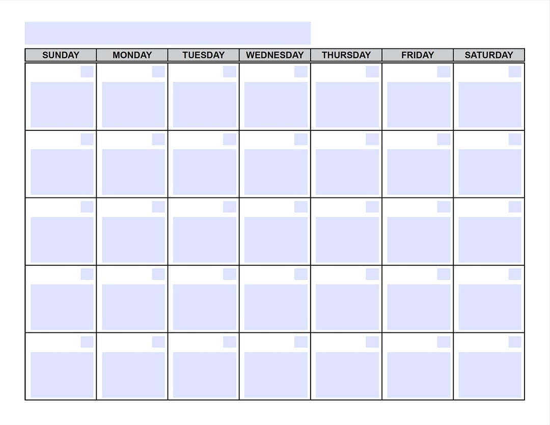 Month Calendar - Fillable PDF - Etsy