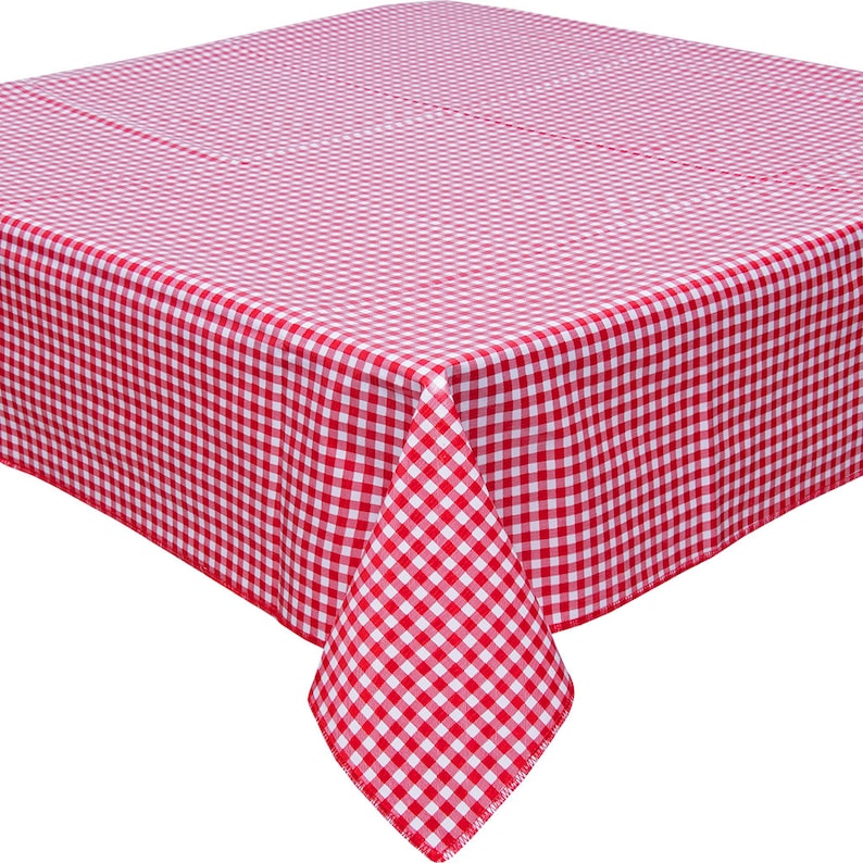 54 Square Red Gingham Oilcloth Tablecloth seamless | Etsy