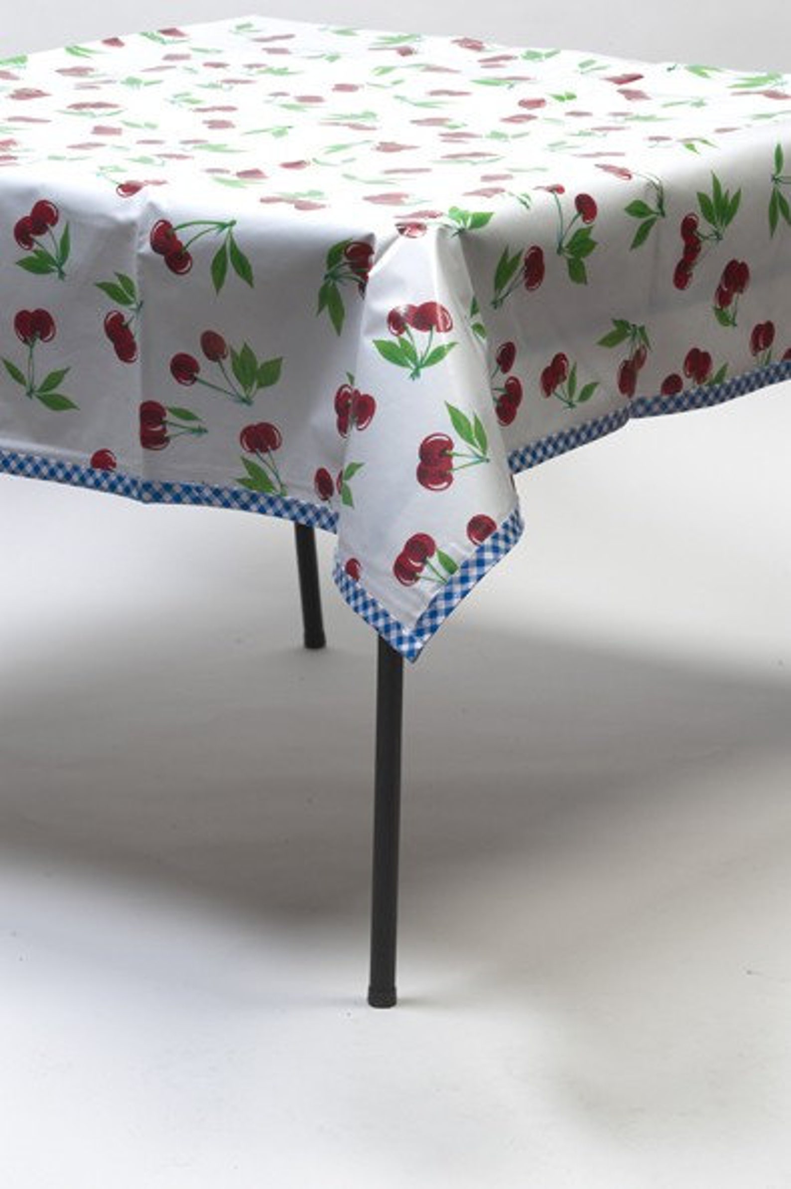 Freckled Sage Rectangular Oilcloth Tablecloth Cherry White Etsy