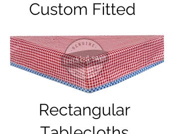Custom Fitted Rectangular Oilcloth Tablecloth - You Pick The Print!
