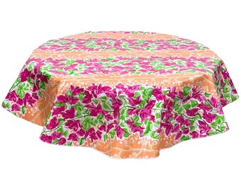 47" Round  Santorini Flora Oilcloth Tablecloth