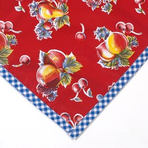 48 x 84 Retro Red Oilcloth Tablecloth