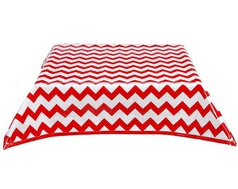 47" x 61" Chevron Red Oilcloth Tablecloth