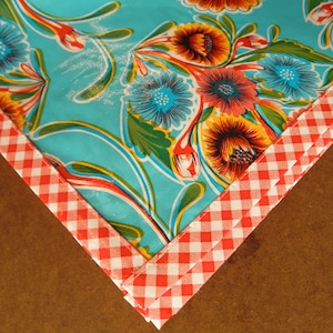 Freckled Sage Oilcloth Tablecloth Bloom Light Blue