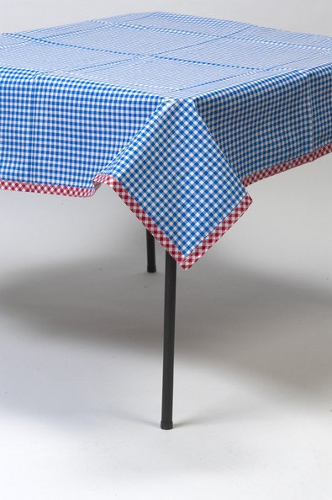 Square Blue Gingham Oilcloth Tablecloth You Pick the Size Etsy