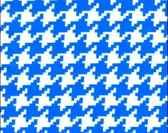 70" x 70" Houndstooth Blue Oilcloth Tablecloth