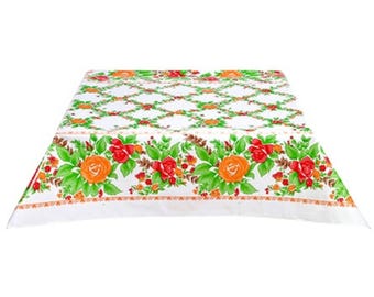 English Roses Square Oilcloth Tablecloth