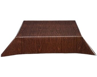 42.5" x 62" Faux Bois Walnut Oilcloth Tablecloth