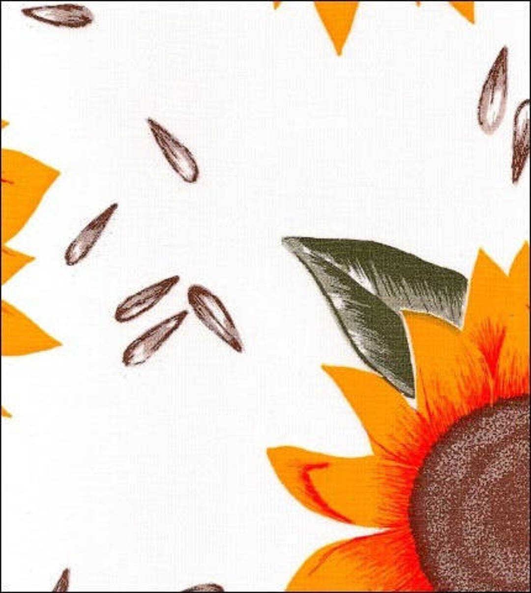 Large Round Oilcloth Tablecloth Sunflower 