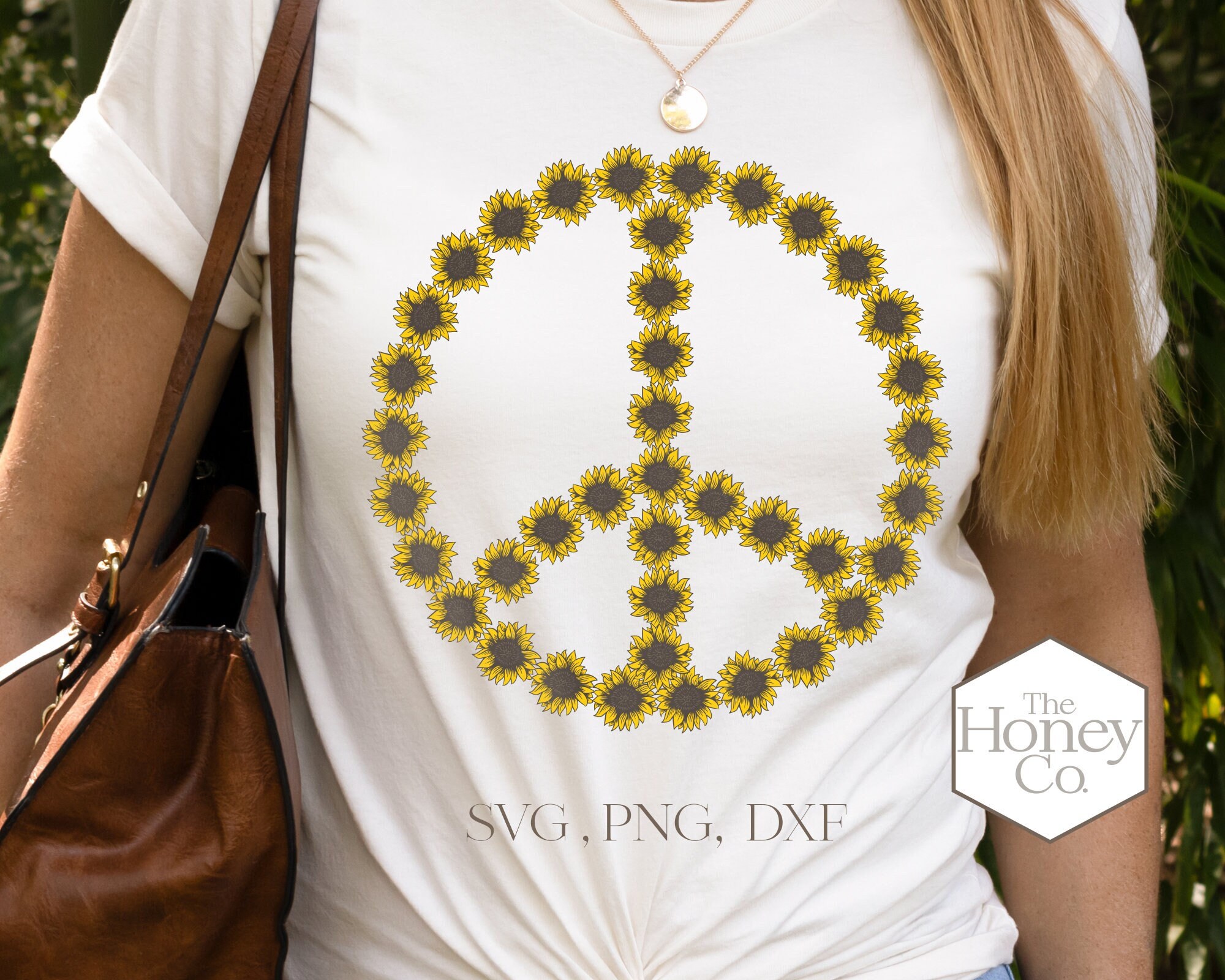 Sunflower Peace Sign SVG PNG DXF Flower Festival Instant Etsy