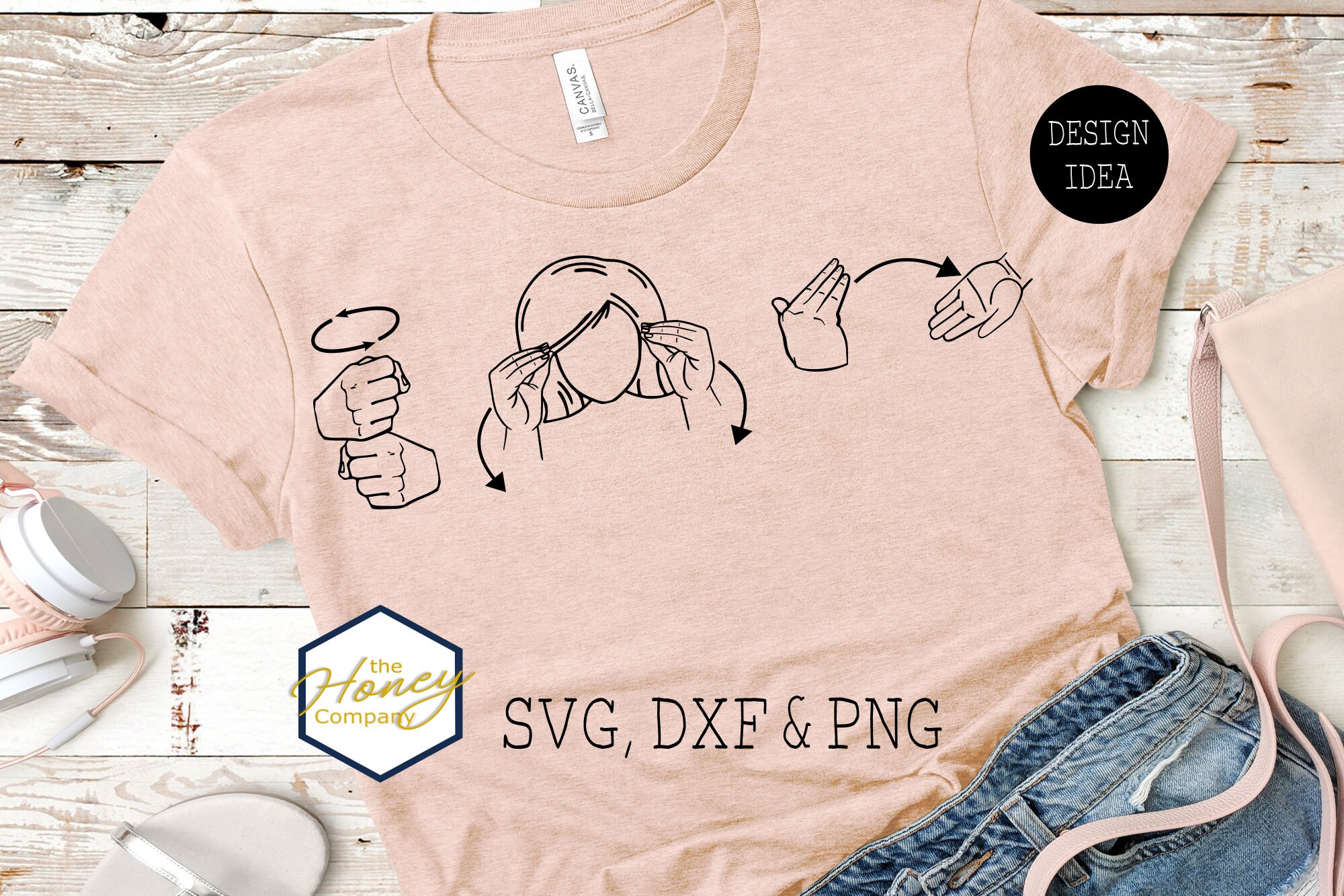 American Sign Language Coffee Teach Repeat SVG PNG DXF Instant Etsy