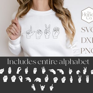 American Sign Language SVG PNG DXF Hands American Kids Instant Download SIlhouette Cricut Cut Files Cutting Machine Vector File