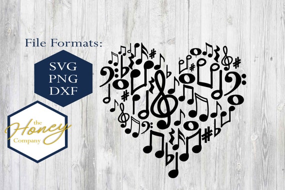 Music Notes Svg Png Dxf Piano Teacher Heart Instant Download Etsy