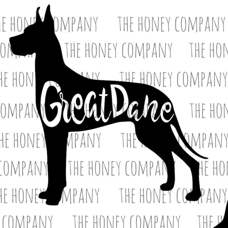 Great Dane SVG PNG DXF Dog Breed Lover Outline Instant | Etsy