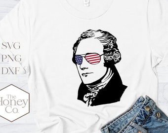 Cool Alexander Hamilton SVG, 4th of July SVG, Instant Download, Silhouette File,  Cricut Cut File, png clip art, dxf cut file, vector