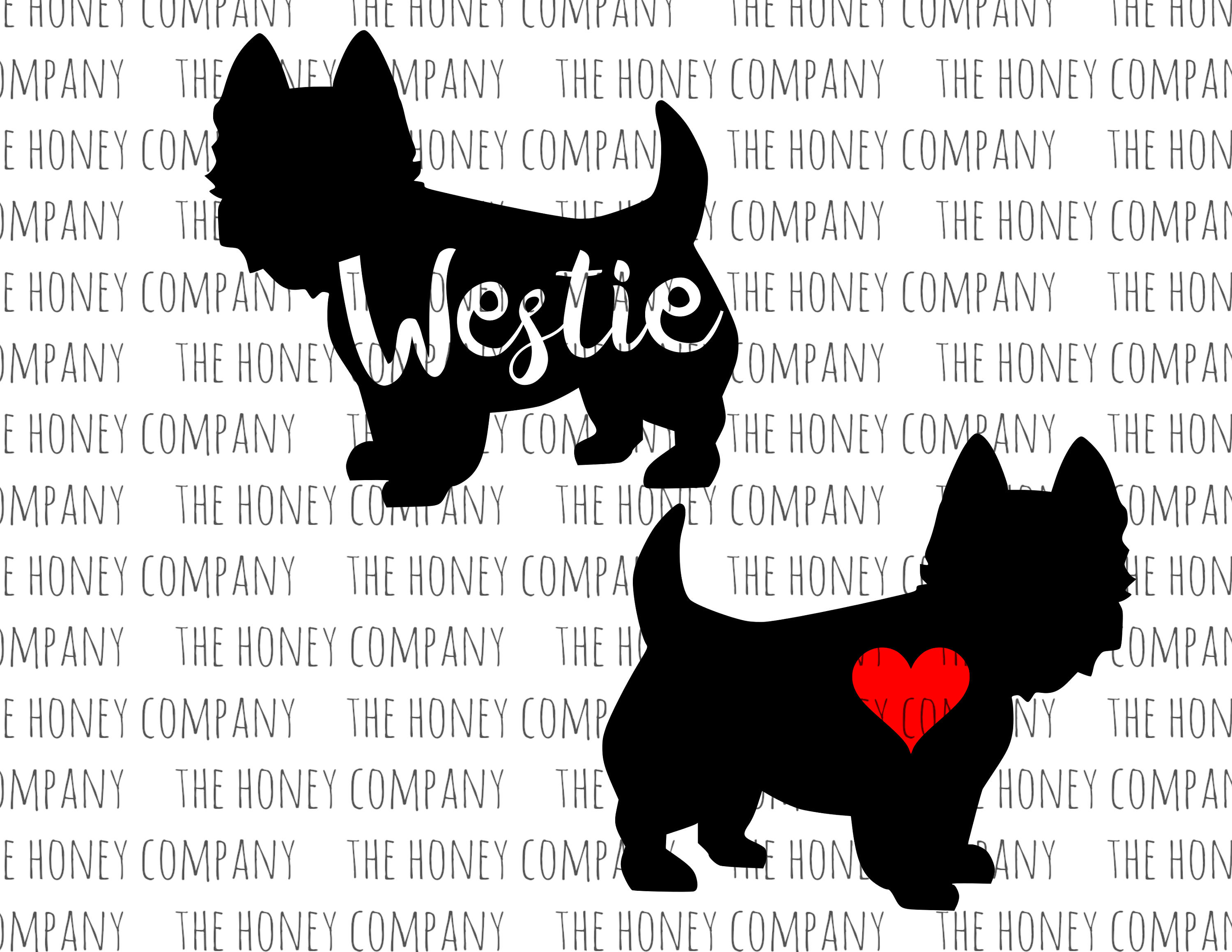Westie SVG PNG DXF West Highland Terrier Dog Breed Silhouette | Etsy