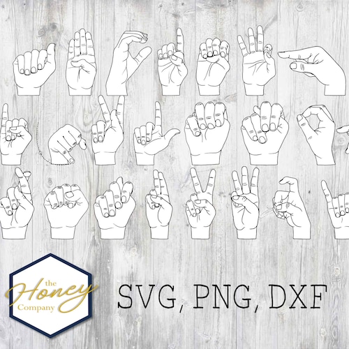 American Sign Language SVG PNG DXF Hands American Kids Instant | Etsy