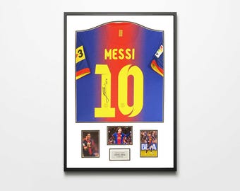 Authentically Signed Lionel Messi - Barcelona Framed Shirt
