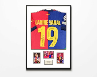 Authentically Signed Lamine Yamal - Barcelona Framed Jersey