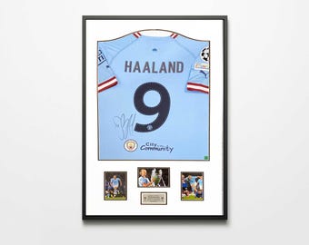 Authentically Signed Erling Haaland - Manchester City Framed Shirt