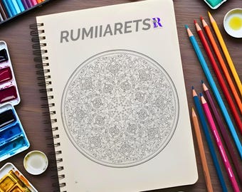 Islamic Geometric & Floral Coloring Page – Digital Download – Relaxing Persian Art