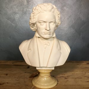 Sculpture Bust Statue Marble Dust Beethoven A. Giannelli
