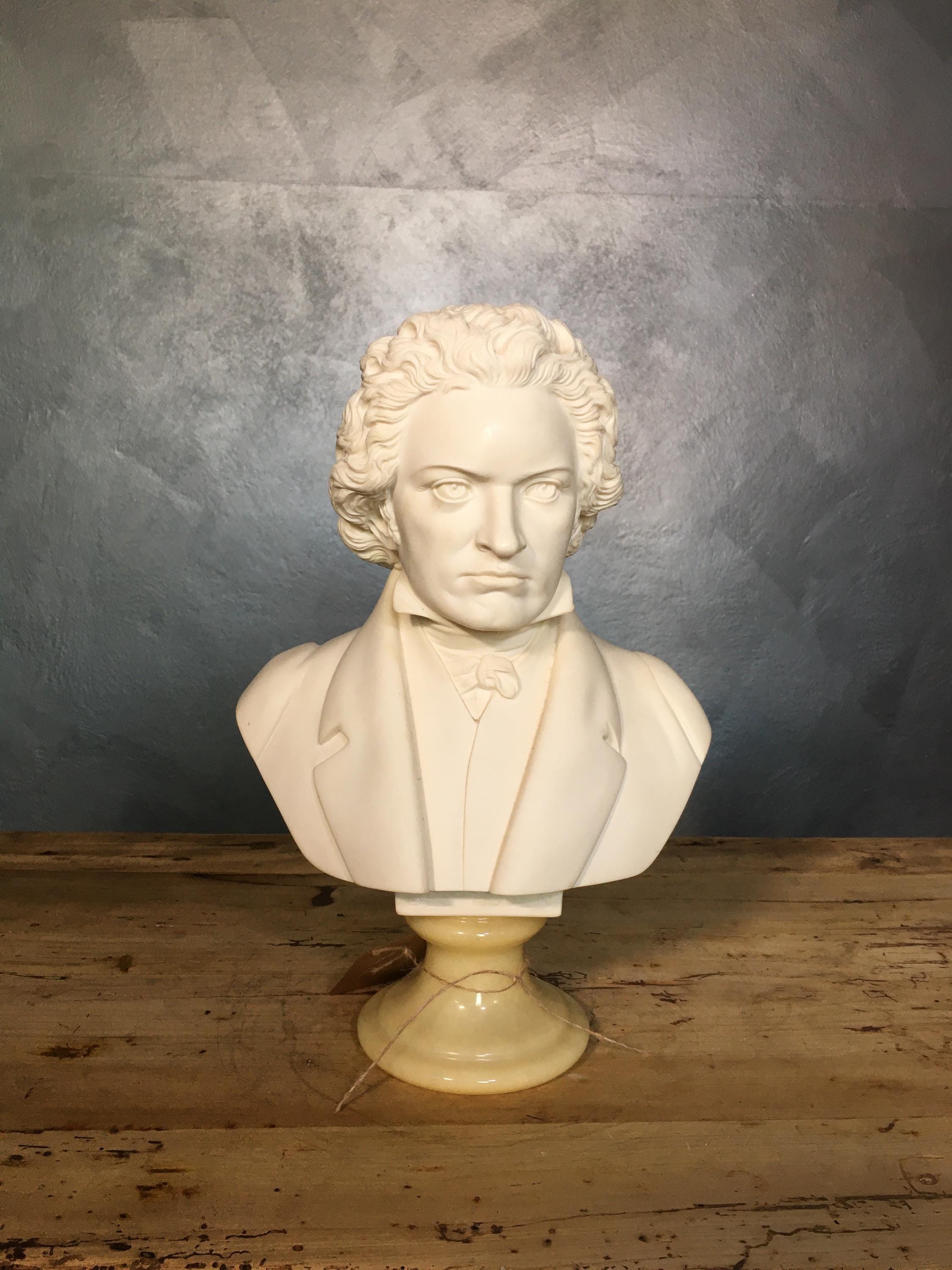 Sculptuur Buste Standbeeld Marmerstof Beethoven A. Giannelli 